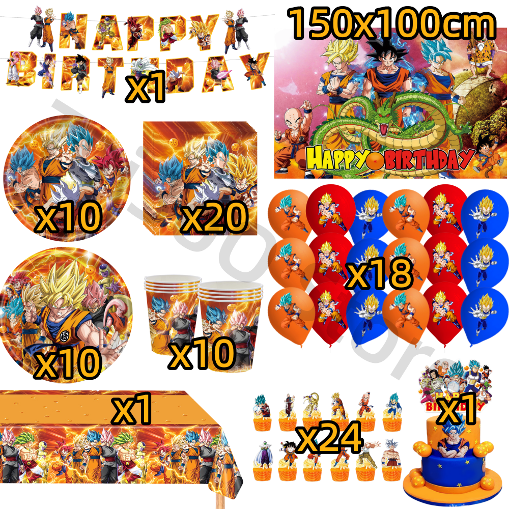 Kids Toys Kitchen - Anime Dragon Ball Themen-Geburtstagsparty-Zubehör Son Goku