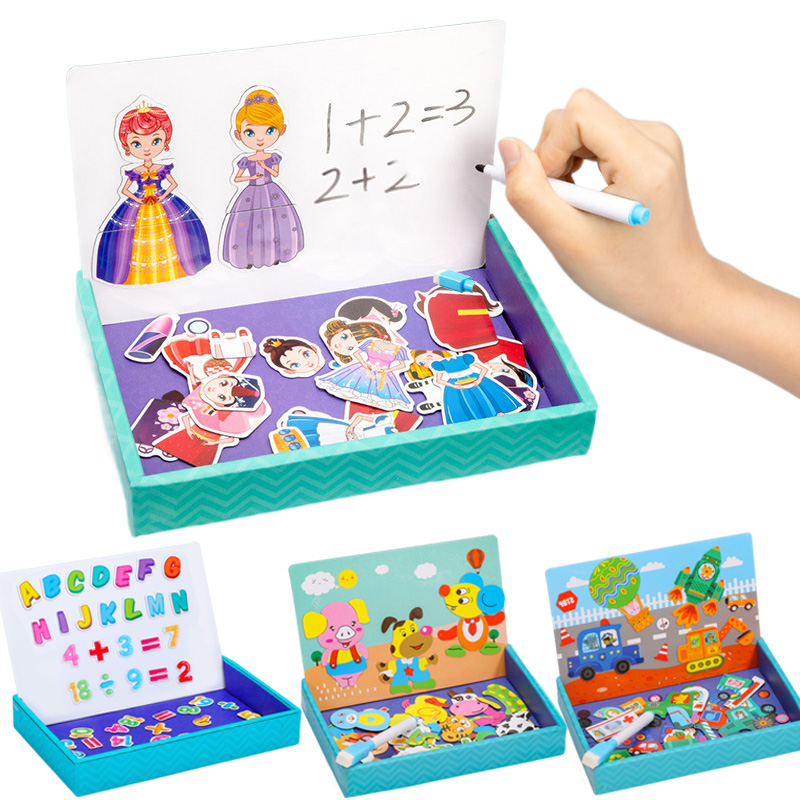 Magnetic Drawing Board - Multifunktionales Tierpuzzle aus Papier, Schullehrmaterial, Incentive-Zubehör,