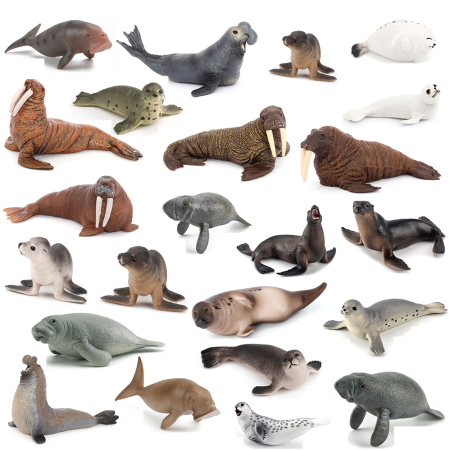 Kids Toys Under 1 Year - Realistische Dugong-, Manatee-, Walross-, Seelöwen- und