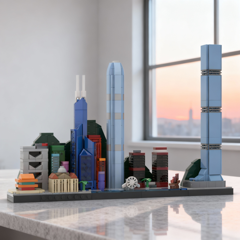 Kids Toys Hong Kong - 667-teiliges MOC Hong Kong Skyline Architektur-Modell