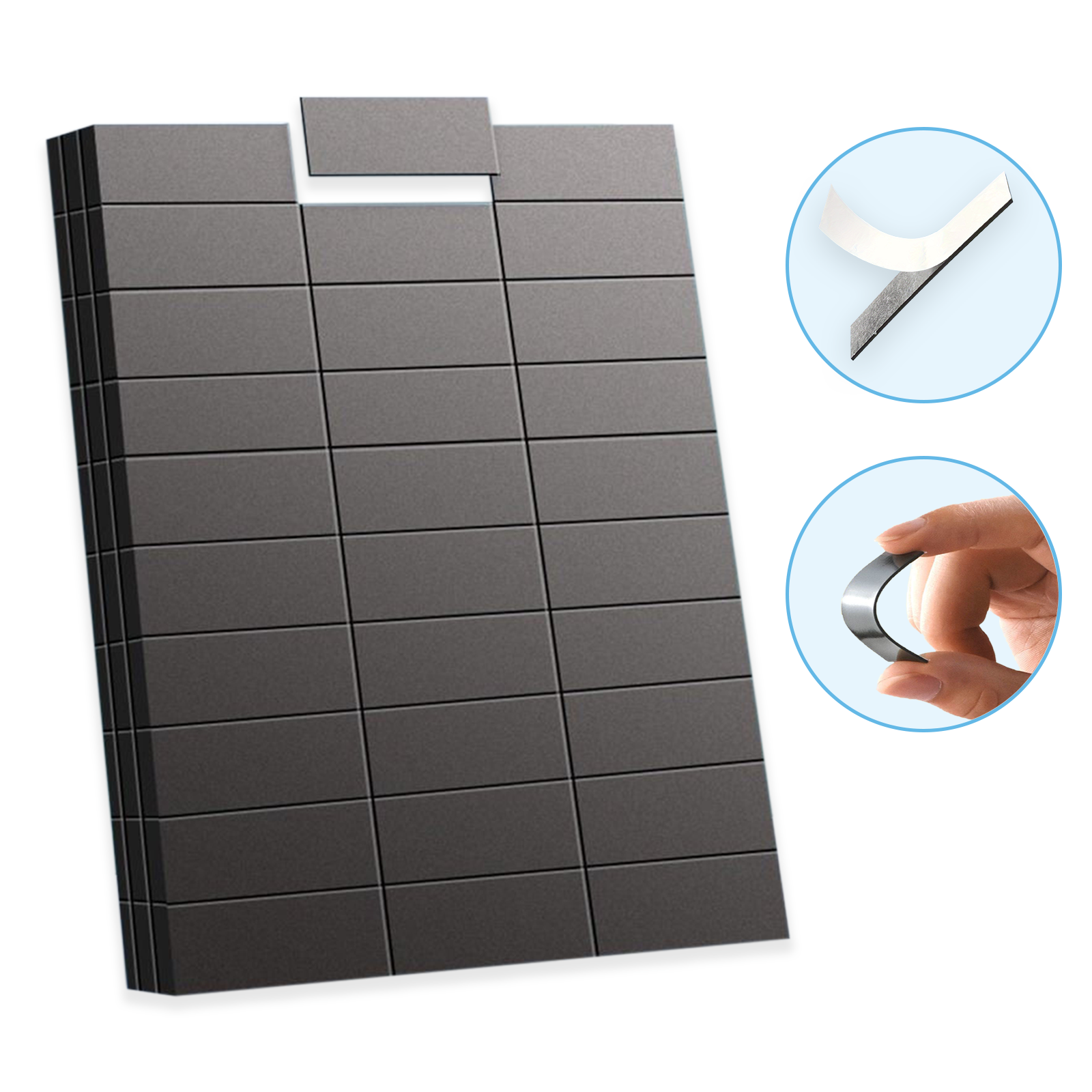 Magnetic Drawing Board - 90 Stück/Set flexible selbstklebende Mini-Magnetplatten, 2