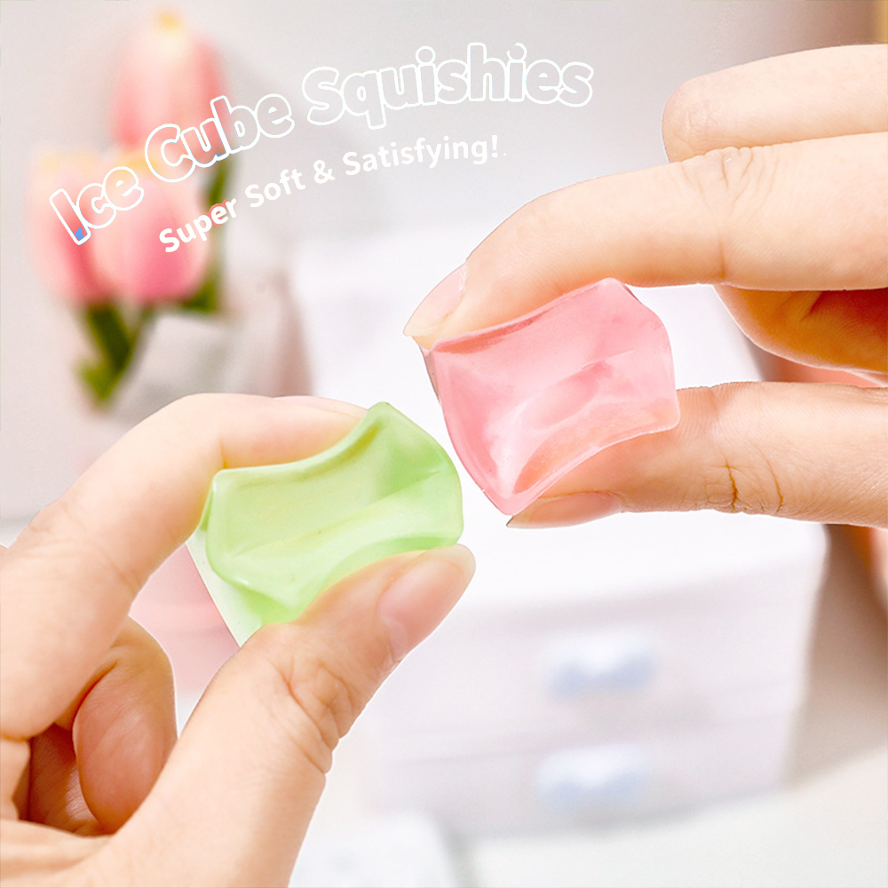 Kids Toys Blocks - 5/10/15/20 Stück Mini-Eiswürfel-Squishies, transparente Jelly-Stressblöcke für