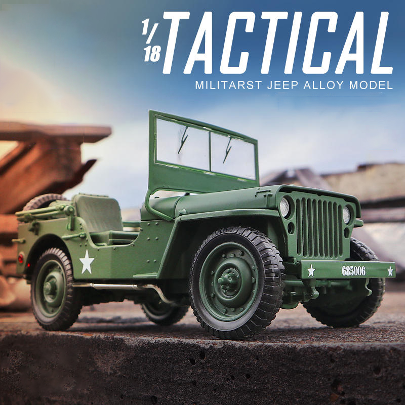Kids Toys Jeep - 1:18 Taktisches Militärmodell Old World War