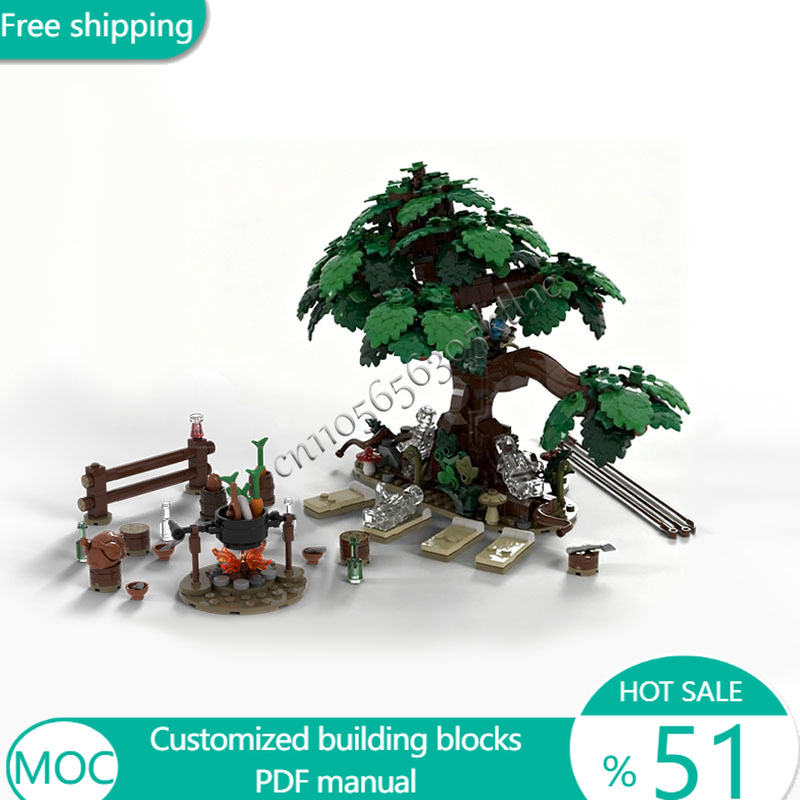Kids Toys Blocks - 688-teiliges Bäume, Apfelbaum, Abenteuercamp, MOC, anpassbarer