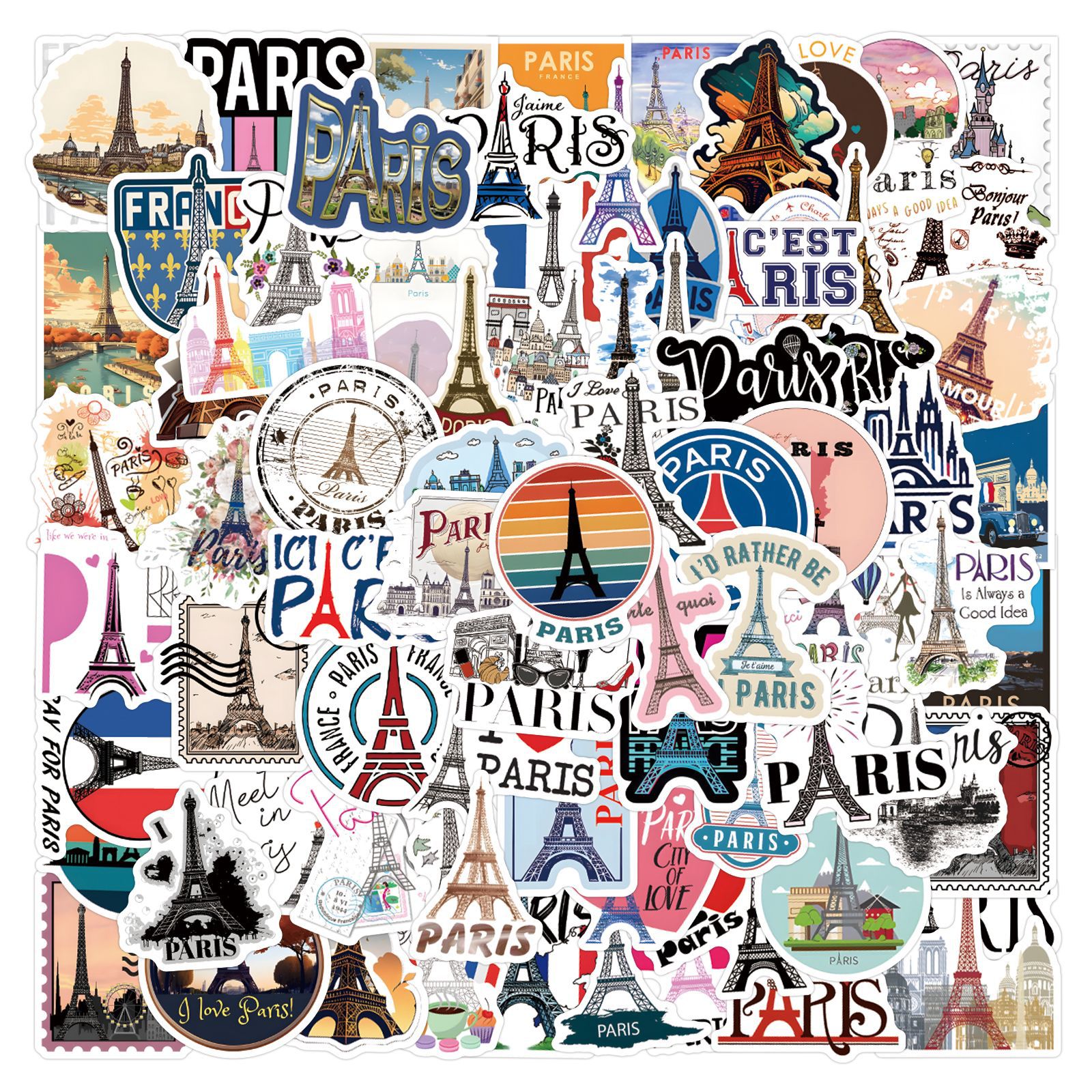 Kids Toys Paris - 110 Stück Frankreich Paris Aufkleber Reise-Szenerie-Sticker