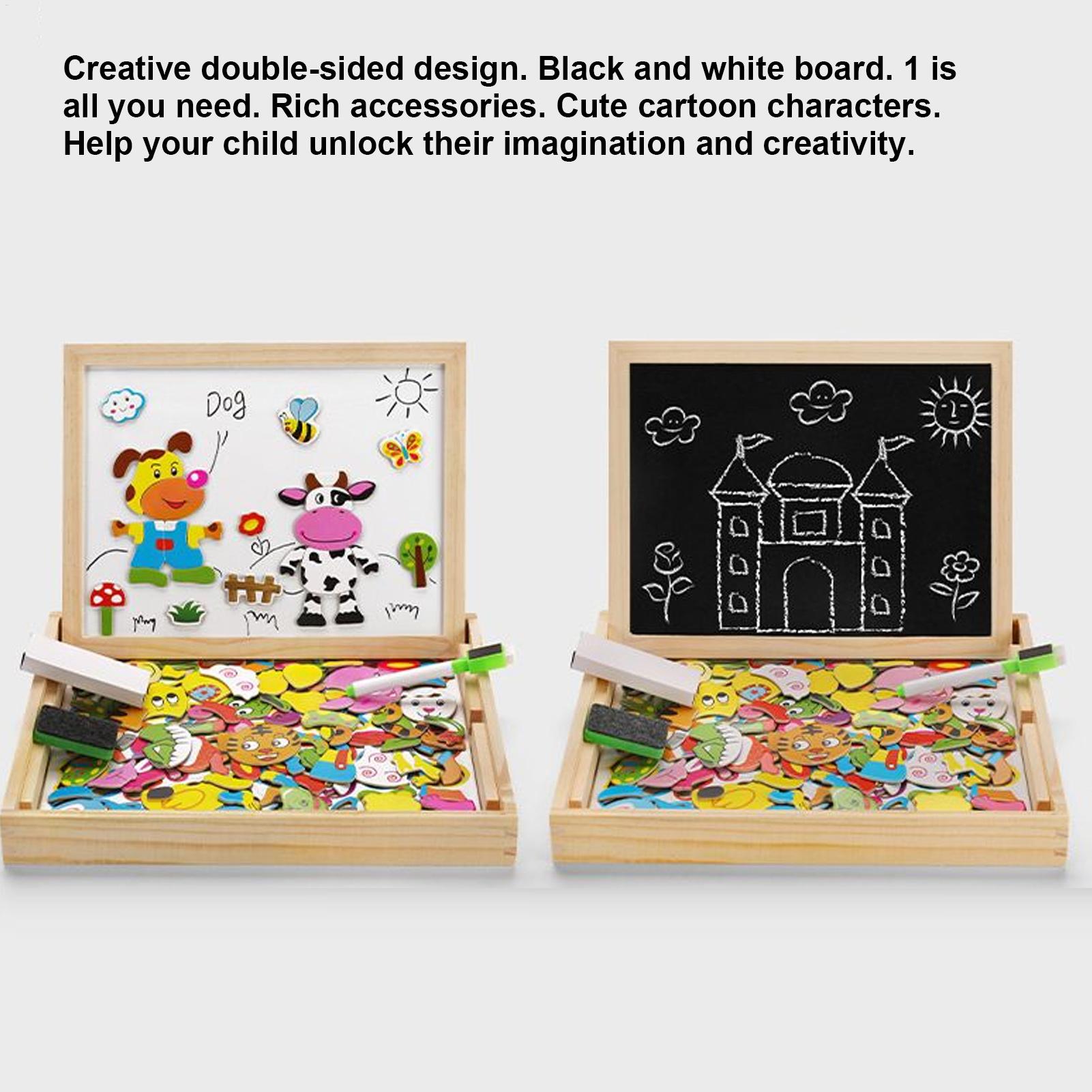 Magnetic Drawing Board - Kinder Magnettafel Holz Kinderbrett Lernspielzeug Zeichenspiel