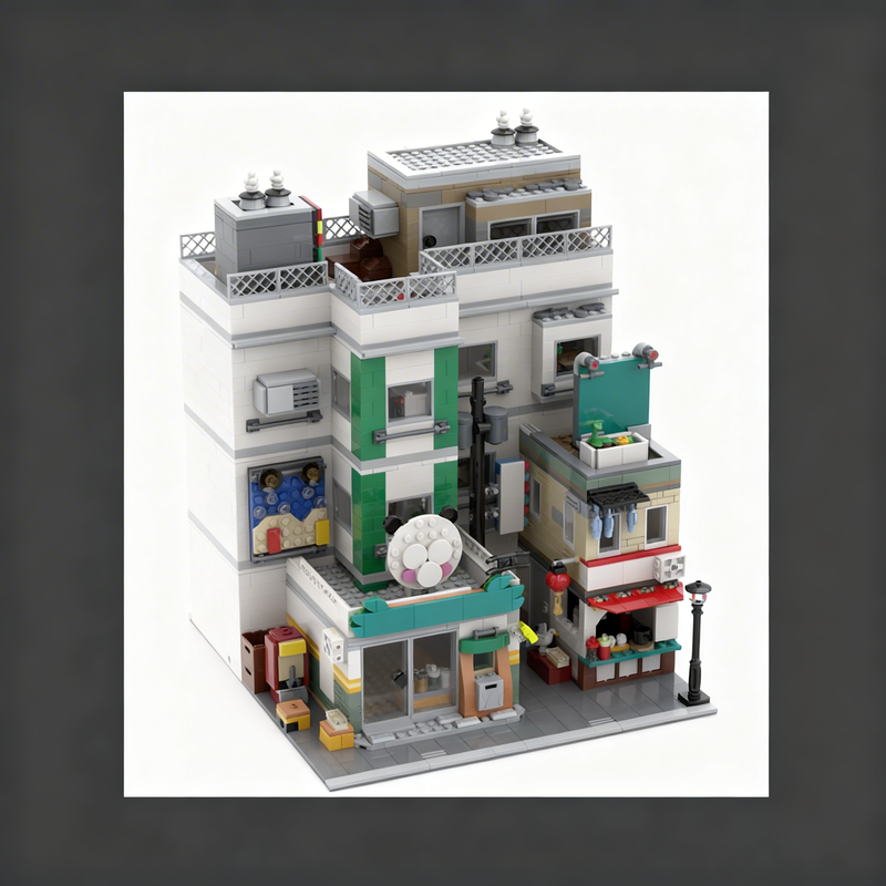 Kids Toys Hong Kong - 2401 Teile MOC Hongkong-inspiriertes Modulares Gebäudemodell