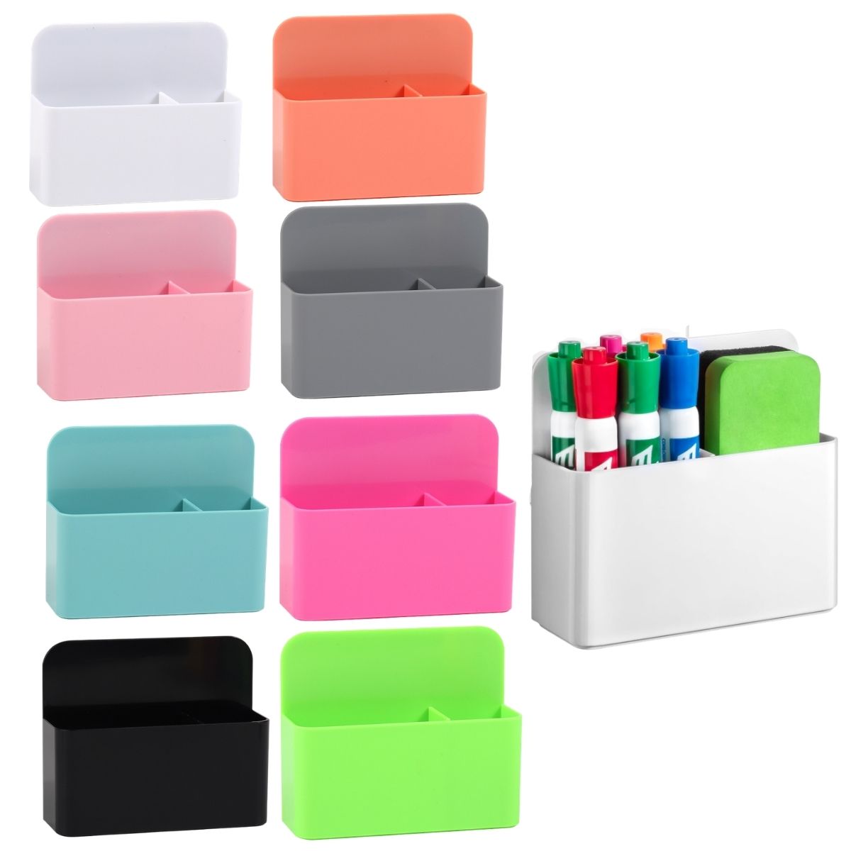 Magnetic Drawing Board - 2 Stück Magnetischer Whiteboard-Markerhalter aus Kunststoff,