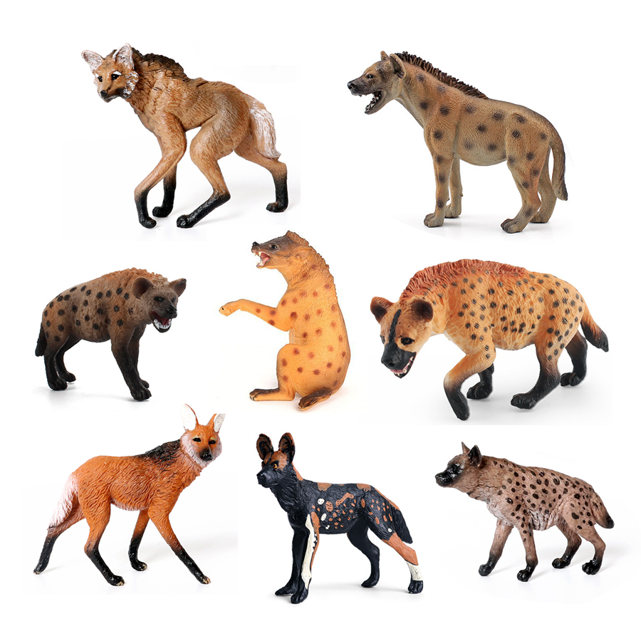 Kids Toys Dog - Realistische Wildtier-Hyäne aus Kunststoff, verwöhnt, Wolf,