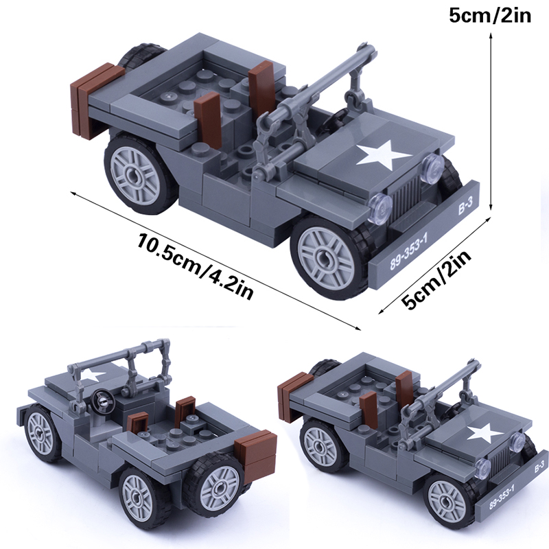 Kids Toys Jeep - MOC WW2 Military US Figuren Willy