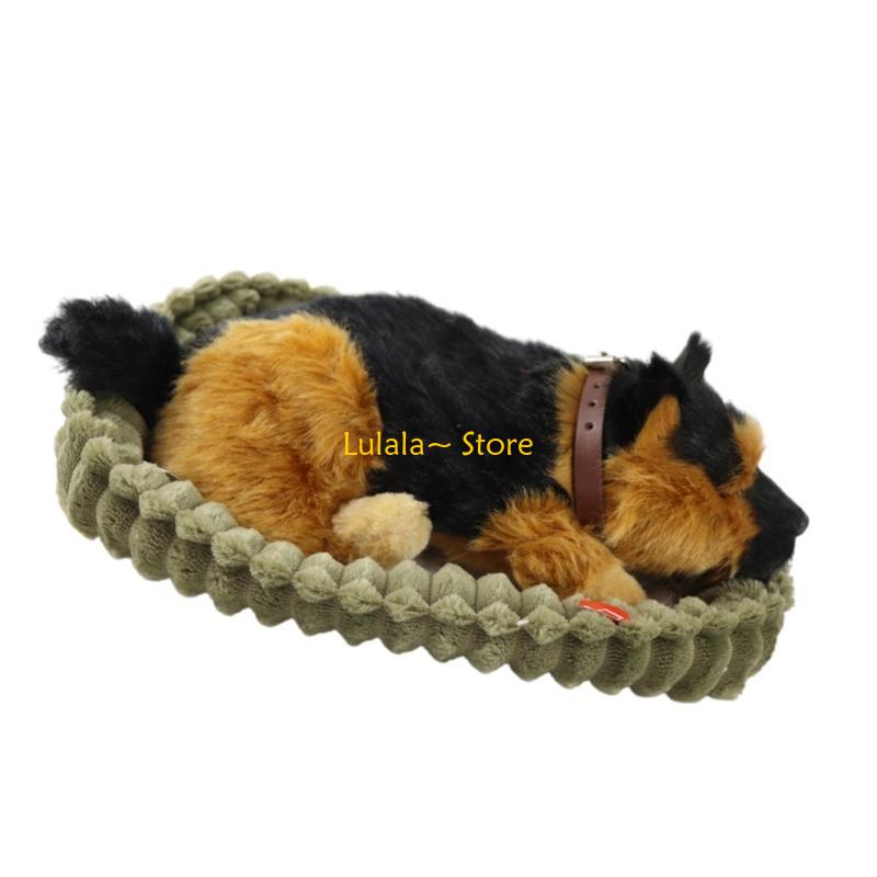 Kids Toys Dog - Y4QA Realistischer schlafender Hund, Plüsch-Ornament, atmender