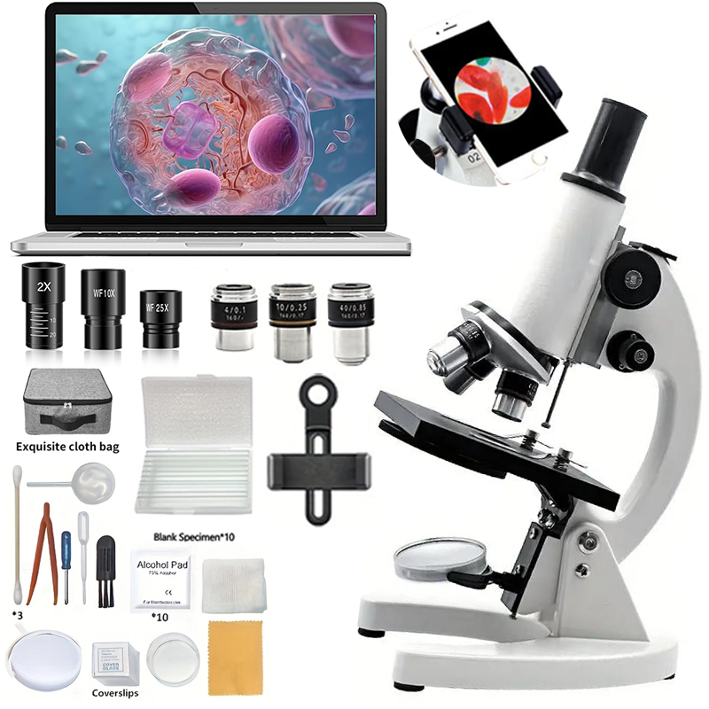 Microscope Kids Science - Monokulares optisches Mikroskop 40X-2000X Mikroskop Schule