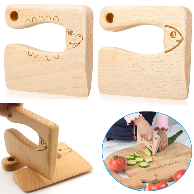 Kids Toys Kitchen - Holz Kinder Messer Kochen Spielzeug Simulation