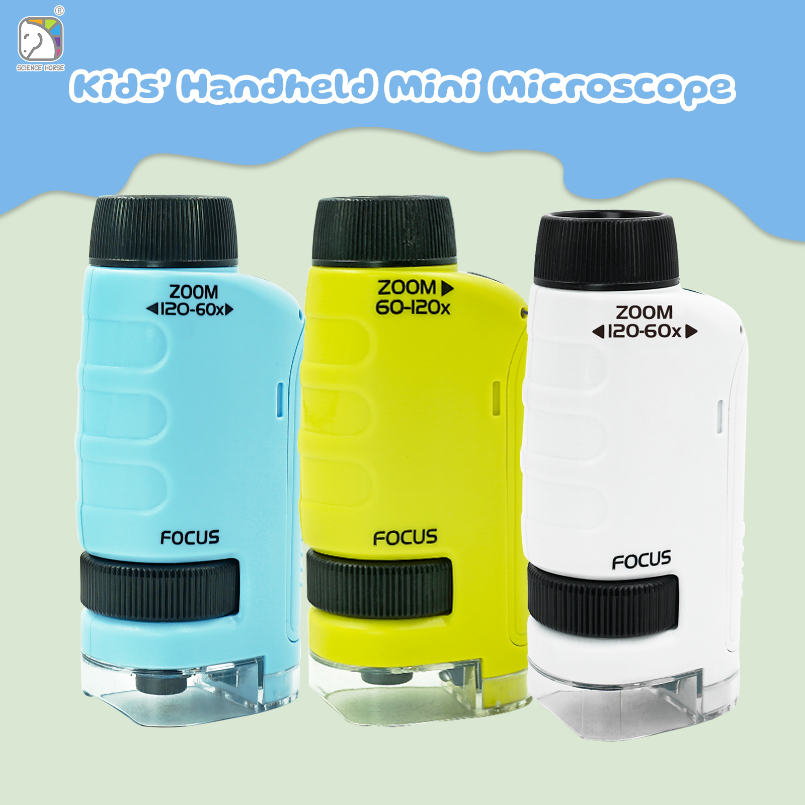 Microscope Kids Science - Tragbares 60x - 120x Handmikroskop-Set für