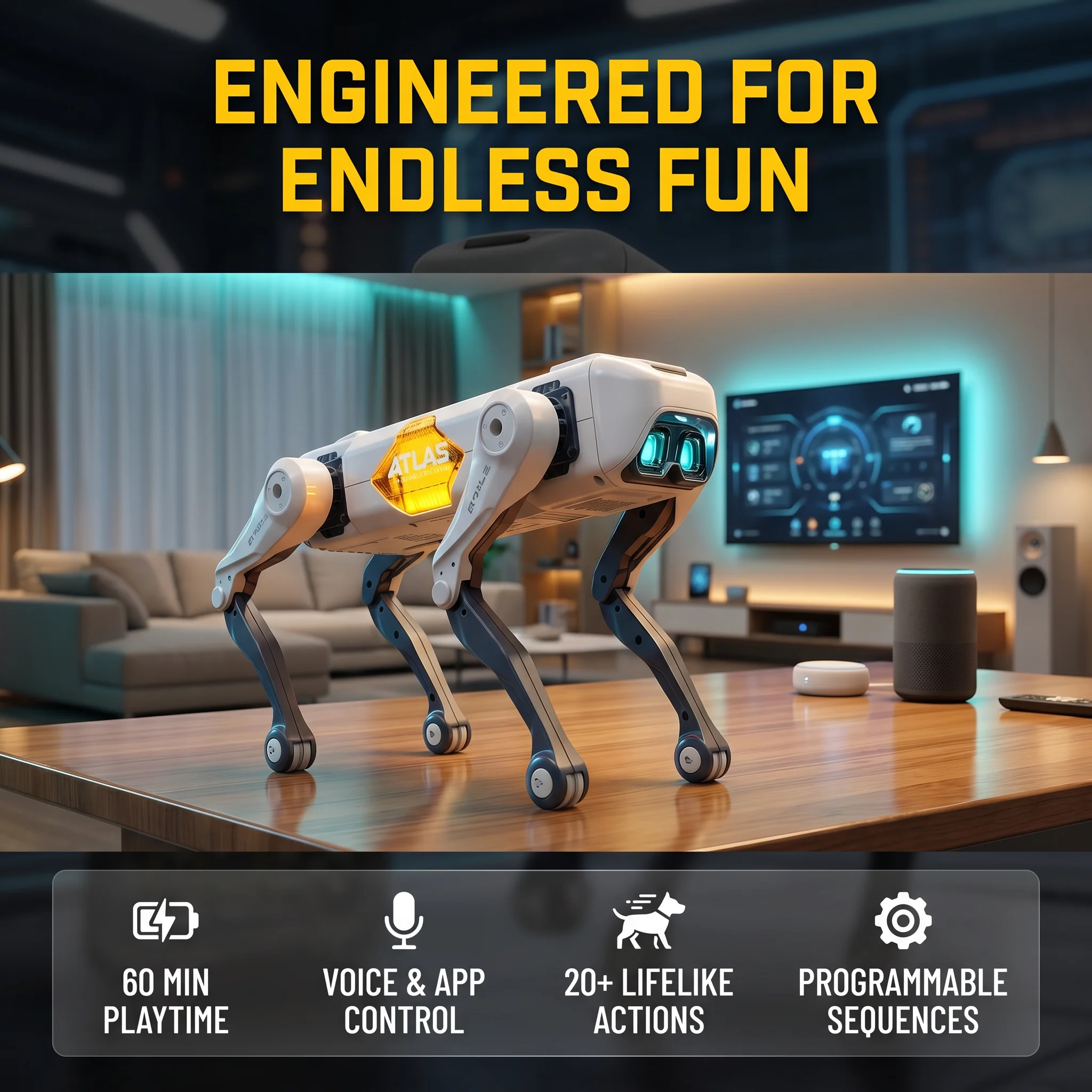 Kids Toys Dog - KI-Smart-Roboterhund, Sprach- & App-Steuerung, Programmierbar, Tanzt,