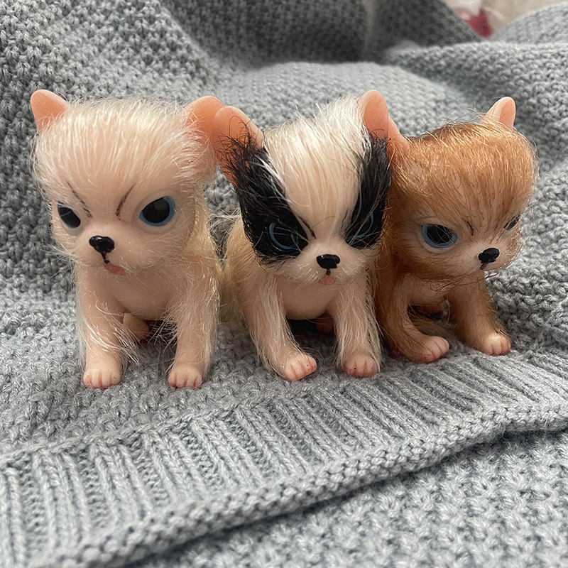 Kids Toys Dog - 5 Zoll große, lebensechte Silikon-Mini-Tierpuppen: Niedliche