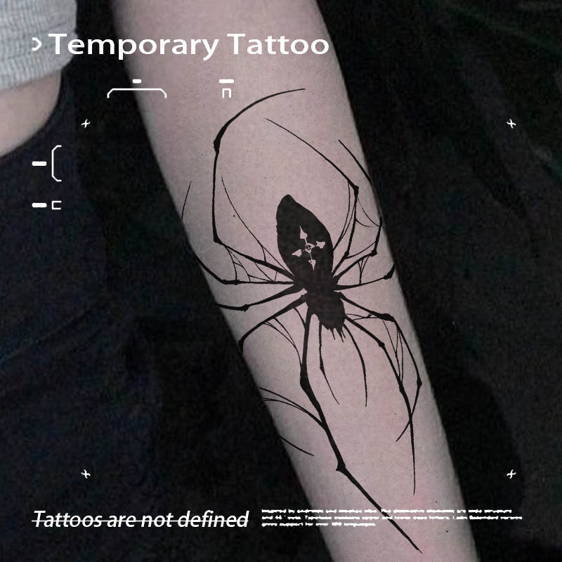 Kids Toys Low Price - Temporäre Tattoos: Neuartige, dünne schwarze Spinne