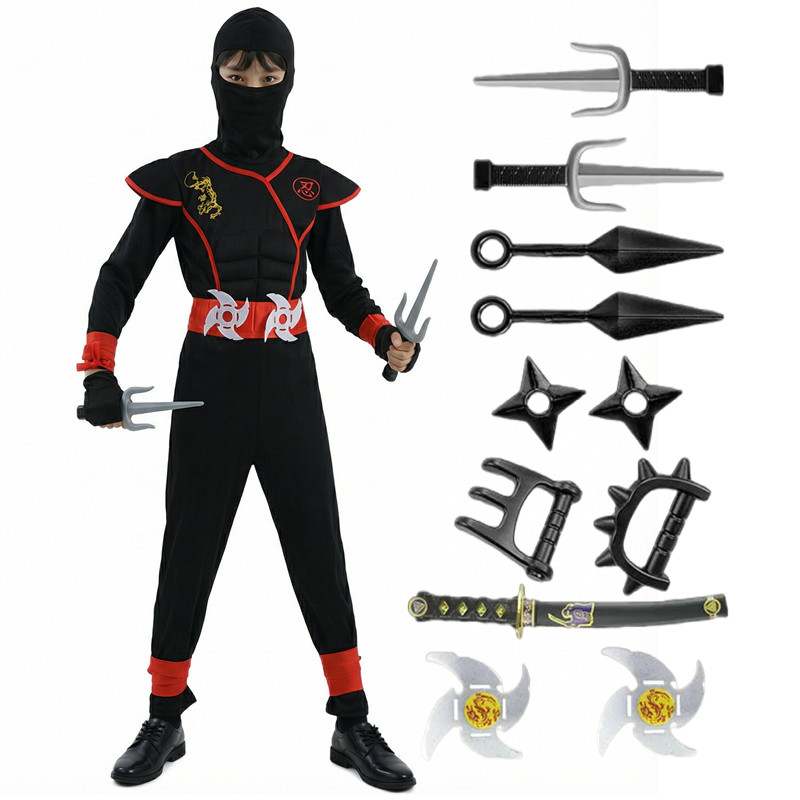 Schwarzes und blaues Ninja-Kos – Kids Toys Boys Bewertung und Preis