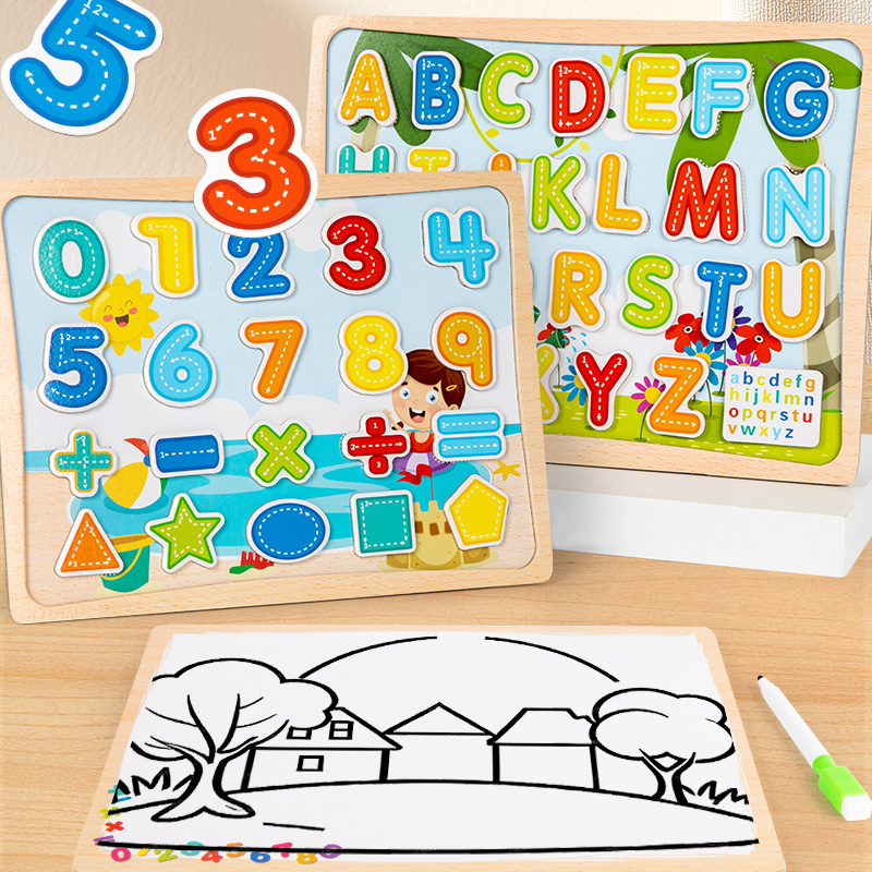 2-in-1-Magnetpuzzlebrett – mit – Magnetic Drawing Board Bewertung und Preis