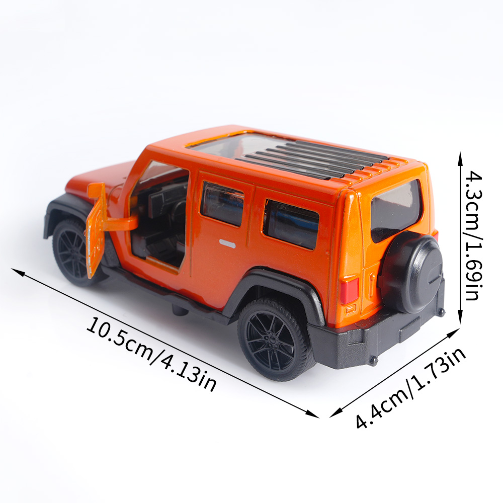 1:43 Orangefarbener Jeep Wrang – Kids Toys Jeep Bewertung und Preis