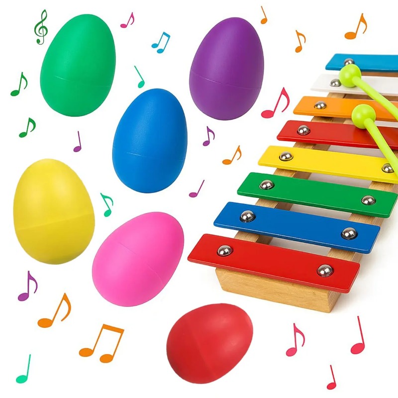 5 PCS Kunststoff Ei Musik Shak – Kids Toys Easter Bewertung und Preis