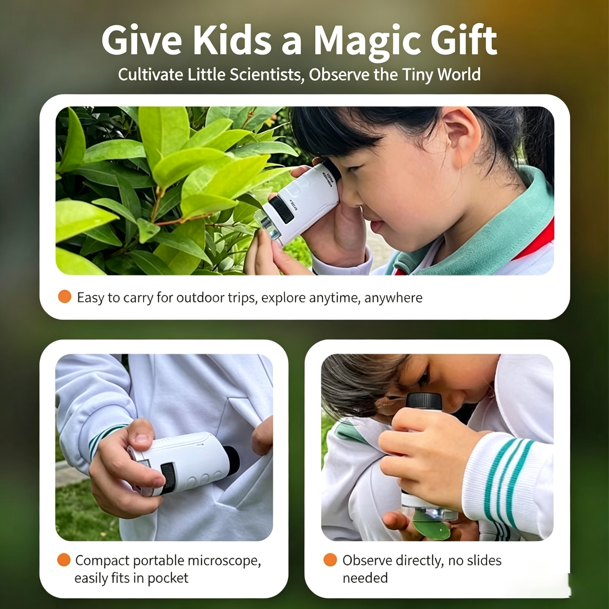 Tragbares Handmikroskop für Ki – Microscope Kids Science Bewertung und Preis